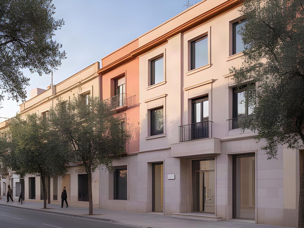 Fachada de un despacho profesional en una calle tranquila de Murcia
